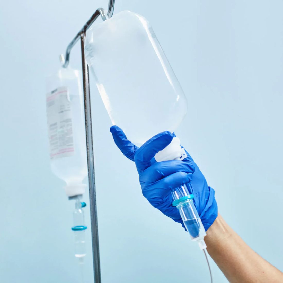 IV drip being prepared